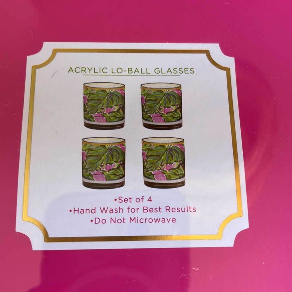 Lilly Pulitzer acrylic cups in printed palms - Picture 3 of 3